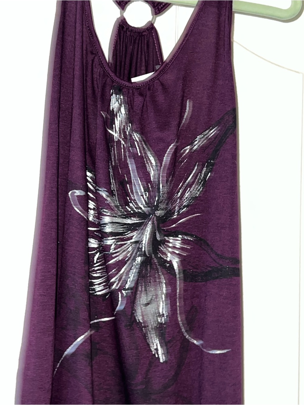 Purple Floral Racerback Tank Top - Women